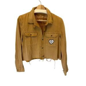 Madewell Brown Long Sleeve Cropped Button Down Blouse